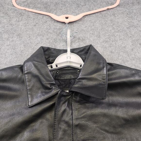 Wilsons Leather Jacket Mens Large Genuine Leather Julian Quilted Lined Black - Picture 5 of 15